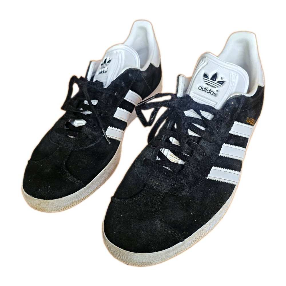 adidas Gazelle Black/White Suede Low Top 10.5 Men's Sneakers BB5476